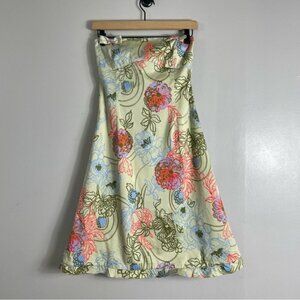 Tibi Strapless Floral Fit & Flare Dress